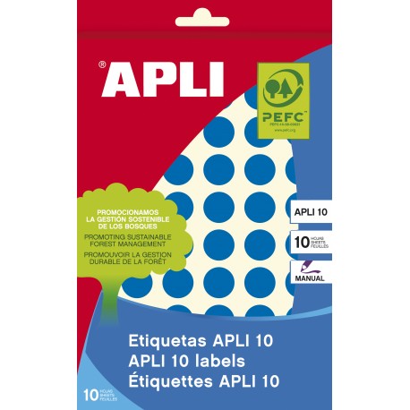 APLI 2735 etiqueta autoadhesiva Alrededor Permanente Azul 616 pieza(s)