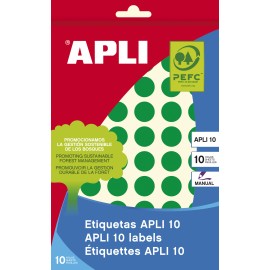 APLI 02737 etiqueta autoadhesiva Alrededor Permanente Verde 616 pieza(s)