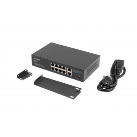 Lanberg RSFE-8P-2GE-120 switch No administrado Gigabit Ethernet (10/100/1000) Energía sobre Ethernet (PoE) 1U Negro