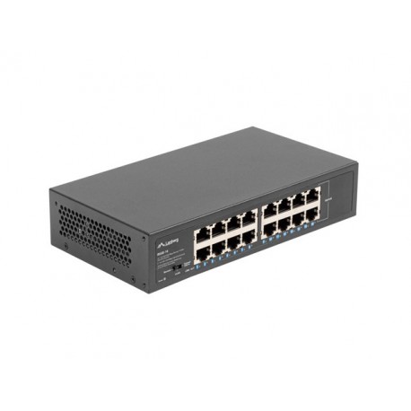 Lanberg RSGE-16 switch No administrado Gigabit Ethernet (10/100/1000) 1U Negro