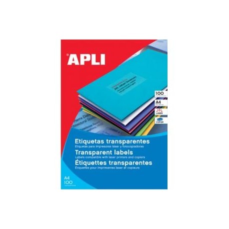 APLI SP-581225 Transparente Etiqueta para impresora autoadhesiva