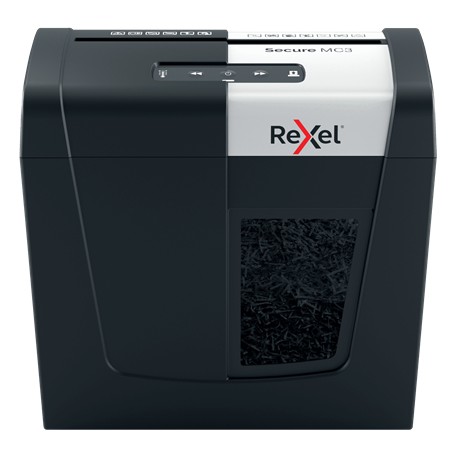 Rexel Secure MC3 triturador de papel Corte cruzado 60 dB Negro, Plata