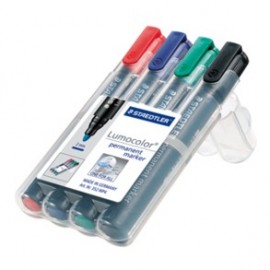 Staedtler Lumocolor permanent marcador permanente Negro, Azul, Verde, Rojo 4 pieza(s)