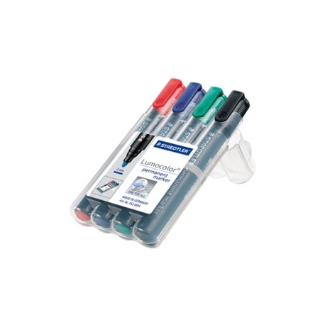 Staedtler Lumocolor permanent marcador permanente Negro, Azul, Verde, Rojo 4 pieza(s)