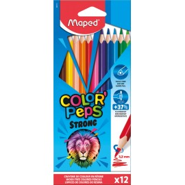 Maped Strong colour pencils Negro, Marrón, Verde, Azul claro, Verde claro