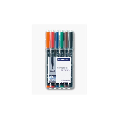 Staedtler 318 WP6 marcador permanente Negro, Azul, Marrón, Verde, Naranja, Rojo 6 pieza(s) - 318 wp6