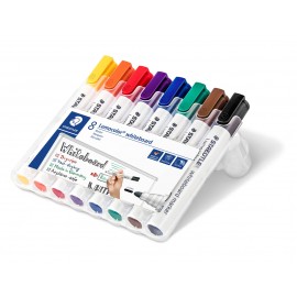 Staedtler Lumocolor 351 WP8 marcador permanente Punta redonda Negro, Azul