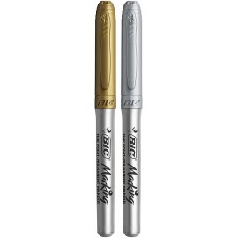 BIC 900341 marcador permanente Punta redonda Oro, Plata 24 pieza(s)