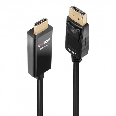 Lindy 40925 adaptador de cable de vídeo 1 m DisplayPort HDMI Negro