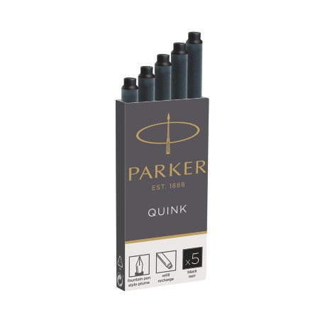 Parker Quink inktpatronen zwart, doos met 5 stuks Negro 5 pieza(s) - 1950382