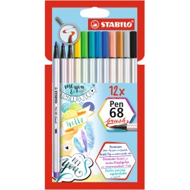 STABILO Pen 68 Brush rotulador Fuerte Multicolor 12 pieza(s) - 105680012