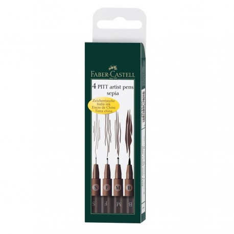 Faber-Castell 167101 rotulador de punta fina Marrón 4 pieza(s)