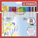 STABILO Pen 68 brush rotulador Multicolor 24 pieza(s) - 568/24-211