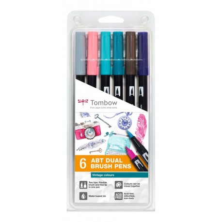 Tombow ABT-6P-5 rotulador Fino/Extragrueso Multicolor 6 pieza(s)