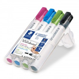 Staedtler Lumocolor 351 marcador 4 pieza(s) Punta redonda Negro, Azul claro, Verde claro, Rosa