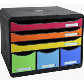 Exacompta 306798D bandeja de escritorio/organizador Plástico Negro, Multicolor