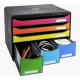 Exacompta 306798D bandeja de escritorio/organizador Plástico Negro, Multicolor