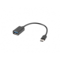 ADAPTADOR LANBERG OTG USB-C(M) A USB-A 2.0 (H) 15 CM NEGRO