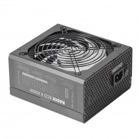 Tacens RADIX ECO X 650 Fuente Alimentación PC ATX 650W 6 Años Garantía Tecnología Silenciosa AI-RPM +87% Eficiencia Negro