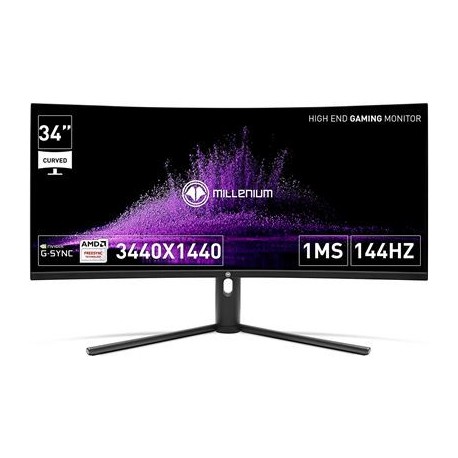 MONITOR GAM MILLENIUM 34 CURVO FHD,IPS, 144hz,3440x1440,1ms,HDMI,Display Port,21:9, BLACK - MD34PRO-2