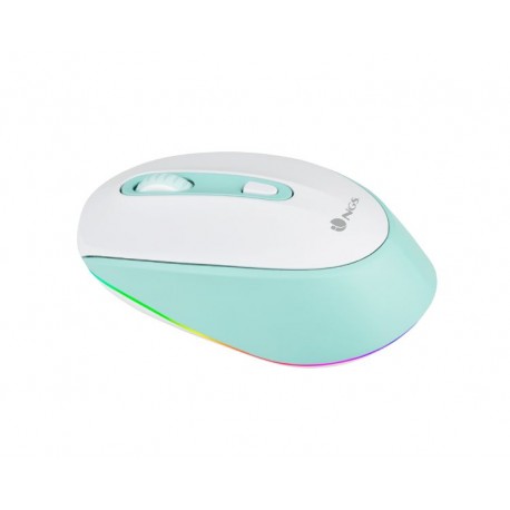 RATON OPTICO WIRELESS RECARGABLE SMOG RGB WHITE/MINT NGS