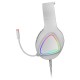 Mars Gaming MH222 Blanco, Cascos Gaming RGB Over Ear con Micrófono, Sonido HiFi