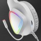 Mars Gaming MH222 Blanco, Cascos Gaming RGB Over Ear con Micrófono, Sonido HiFi