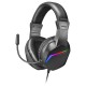 Mars Gaming MH122 Negro, Cascos Gaming FRGB Over Ear con Micrófono, Sonido HiFi