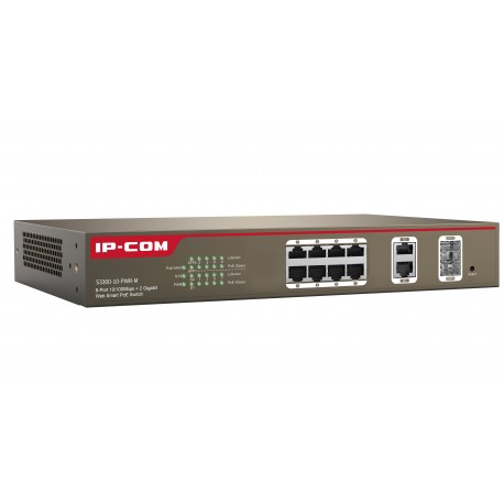 IP-COM Networks S3300-10-PWR-M switch Gestionado L2 Fast Ethernet (10/100) Gris Energía sobre Ethernet (PoE)