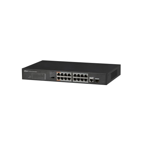 Dahua Technology PFS3117-16ET-135 switch No administrado L2 Fast Ethernet (10/100) Energía sobre Ethernet (PoE) Negro