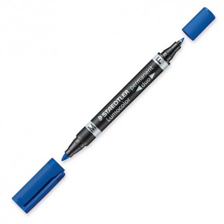 Staedtler Lumocolor Duo marcador permanente Punta redonda/fina Azul 1 pieza(s)