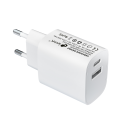 CARGADOR PARED/VIAJE USB-C/PD + USB-A 20W BLANCO LEOTEC