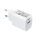 CARGADOR PARED/VIAJE USB-C/PD + USB-A 20W BLANCO LEOTEC