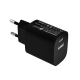 CARGADOR PARED/VIAJE USB-C/PD + USB-A 20W NEGRO LEOTEC