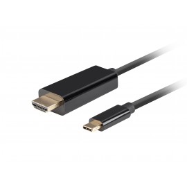 Lanberg CA-CMHD-10CU-0005-BK adaptador de cable de vídeo 0,5 m USB Tipo C HDMI Negro