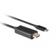 Lanberg CA-CMDP-10CU-0005-BK adaptador de cable de vídeo 0,5 m USB Tipo C DisplayPort