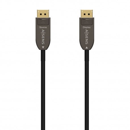 AISENS Cable DISPLAYPORT AOC V1.4 8K@60Hz 4K@120Hz 4:4:4 32.4Gbps, DP/M-DP/M, Negro, 50M