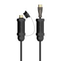 AISENS Cable HDMI V2.1 AOC con Armadura Ultra Alta Velocidad / Hec 8K@60Hz 4K@120Hz 4:4:4 48Gbps, A/M-A/M, Negro, 50M