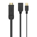 AISENS Conversor Activo HDMI 2.0 + USB Alim. a DISPLAYPORT V1.2, HDMI/M-USB/M-DP/H, Negro, 10CM