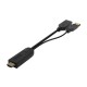 AISENS Conversor Activo HDMI 2.0 + USB Alim. a DISPLAYPORT V1.2, HDMI/M-USB/M-DP/H, Negro, 10CM