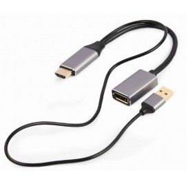 Gembird A-HDMIM-DPF-02 adaptador de cable de vídeo 0,1 m HDMI tipo A (Estándar) DisplayPort Negro