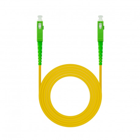 Nanocable Cable de Fibra Óptica SC/APC a SC/APC Monomodo Simplex LSZH, Amarillo, 20m