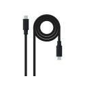 CABLE USB 3.1 GEN2 10Gbps 5A 4K/60Hz, USB-C/M USB-C/M 0.5 M NEGRO NANOCABLE