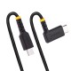 StarTech.com Cable 2m USB C Acodado - en Ángulo Recto - PD 60W - 3A - Cable USB-C