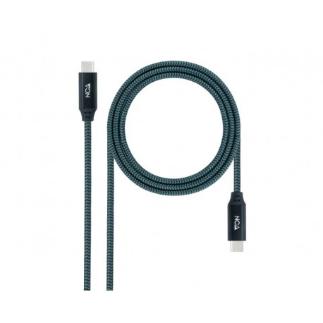 CABLE TYPE-C A TYPE-C USB 3.2 GRIS/NEGRO 2M NANOCABLE