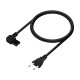 AISENS Cable Alimentación Acodado Forma 8, CEE7/16/M-C7/H, Negro, 3.0M