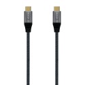 AISENS Cable USB 3.2 Gen2X2 Aluminio 20Gbps 5A 100W E-Mark, Tipo USB-C/M-USB-C/M, Gris, 2.0M