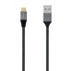 AISENS Cable USB 3.1 Gen2 Aluminio 10Gbps 3A, Tipo USB-C/M-A/M, Gris, 2.0M