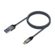 AISENS Cable USB 3.1 Gen2 Aluminio 10Gbps 3A, Tipo USB-C/M-A/M, Gris, 2.0M