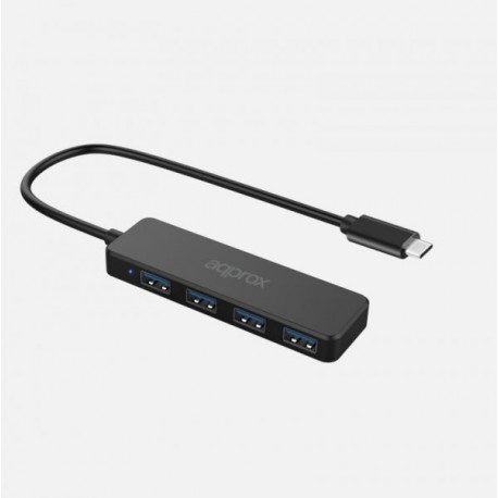 Approx APPC54 hub de interfaz USB 3.2 Gen 1 (3.1 Gen 1) Type-A 5000 Mbit/s Negro